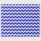 Royal Blue and White Large Zickzack Wrapping Paper Geschenkpapier (Flach)