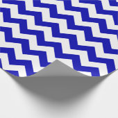 Royal Blue and White Large Zickzack Wrapping Paper Geschenkpapier (Ecke)