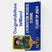 Royal Blue and White Medical School Abschluss Banner (Vertikal)