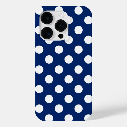 Royal Blue and White Polka Dots Stilvoll Case-Mate iPhone Hülle (Rückseite)