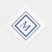 Royal Blue and white quadratisch Serviette (Ecke)