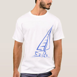 Royal Blue and White Sailing; Segelboot T-Shirt