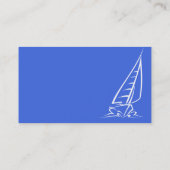 Royal Blue and White Sailing; Segelboot Visitenkarte (Rückseite)