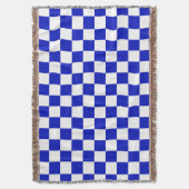 Royal Blue and White Schachbrett Board Muster Decke (Vorderseite Vertikal)