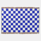 Royal Blue and White Schachbrett Board Muster Decke (Vorderseite)