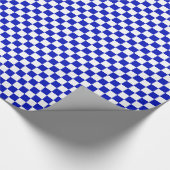 Royal Blue and White Schachbrett Board Muster Geschenkpapier (Ecke)