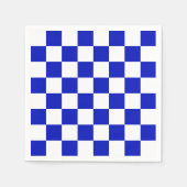Royal Blue and White Schachbrett Board Muster Serviette (Vorderseite)