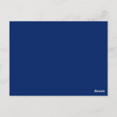Royal Blue and White Scrolls Tischnummer Card (Rückseite)