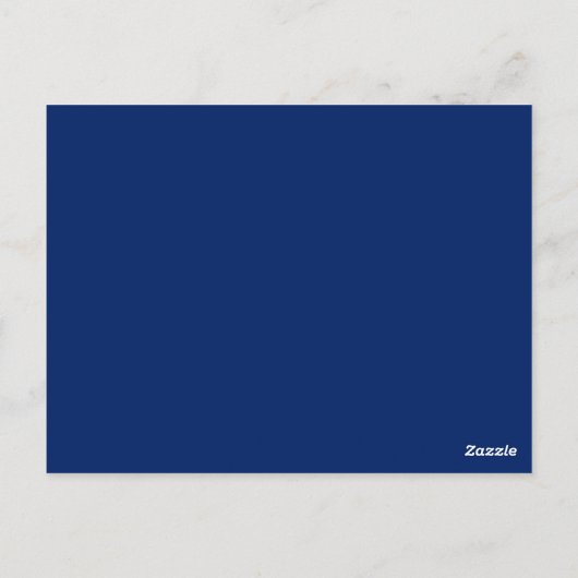 Royal Blue and White Scrolls Tischnummer Card (Rückseite)