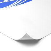 Royal Blue and White Speed Boat Poster (Ecke)