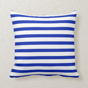 Royal Blue and White Stripe Kissen