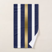 Royal Blue and White Stripes Badhandtuch Set (Handtuch)