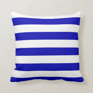 Royal Blue and White Stripes Kissen
