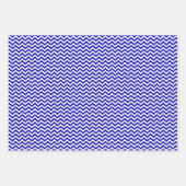 Royal Blue and White Stripes Zickzack Polka Dots Geschenkpapier Set (Vorderseite 3)