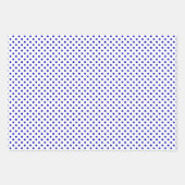 Royal Blue and White Stripes Zickzack Polka Dots Geschenkpapier Set (Vorderseite)
