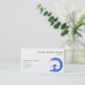Royal Blue and White Surfing Visitenkarte (Stehend Vorderseite)