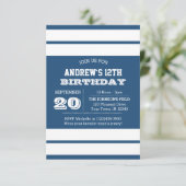Royal Blue and White Team Einladung zum Geburtstag (Stehend Vorderseite)