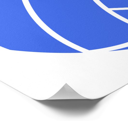 Royal Blue and White Volleyball Poster (Ecke)