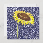 Royal Blue and Yellow Sunflows Save the Date (Rückseite)