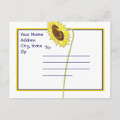 Royal Blue and Yellow Sunflows Save the Date Ankündigungspostkarte (Rückseite)