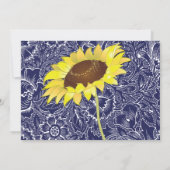 Royal Blue and Yellow Sunflows Save the Date Einladung (Rückseite)