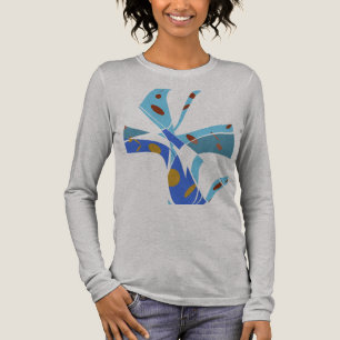 Royal Blue Aquamarin mit Circles Abstrakte Blume A Tri-Blend Shirt