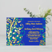Royal Blue Aquamarin Real Gold Foil Folieneinladung (Stehend vorne)