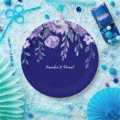 Royal Blue Aquarell Blume Paper Tellers Pappteller (Party)