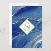 *~ ROYAL BLUE AR66 QR + UAWG Agate Wedding Einladung (Vorne/Hinten)