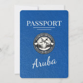Royal Blue Aruba Passport Save the Date (Vorderseite)