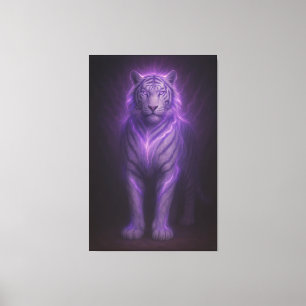 Royal Blue Aura Weißer Tiger – Überragende Präsenz Leinwanddruck