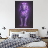 Royal Blue Aura White Tiger – Supreme Presence Leinwanddruck (Insitu (Schlafzimmer))