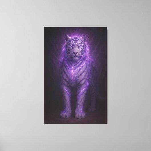 Royal Blue Aura White Tiger – Supreme Presence Leinwanddruck (Vorderseite)