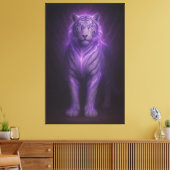 Royal Blue Aura White Tiger – Supreme Presence Leinwanddruck (Insitu (Wohnzimmer))