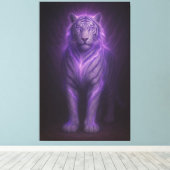 Royal Blue Aura White Tiger – Supreme Presence Leinwanddruck (Insitu (Holzboden))