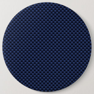 Royal Blue Automotive Carbon Fibre Weave Print Button