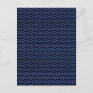 Royal Blue Automotive Carbon Fibre Weave Print Postkarte