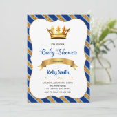 Royal Blue Baby Dusche Party Einladung (Stehend Vorderseite)