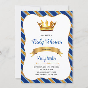 Royal Blue Baby Dusche Party Einladung