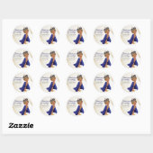 Royal Blue Baby Prince Medium Skin Cupcake Topper Runder Aufkleber (Blatt)