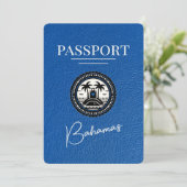 Royal Blue Bahamas Passport Save the Date (Stehend Vorderseite)