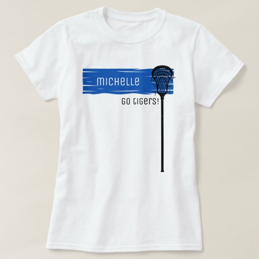 Royal Blue Banner mit Lacrosse Stick T-Shirt (Design vorne)