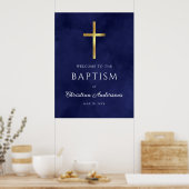 Royal Blue Baptisy Boy Welcome Sign Poster (Küche)