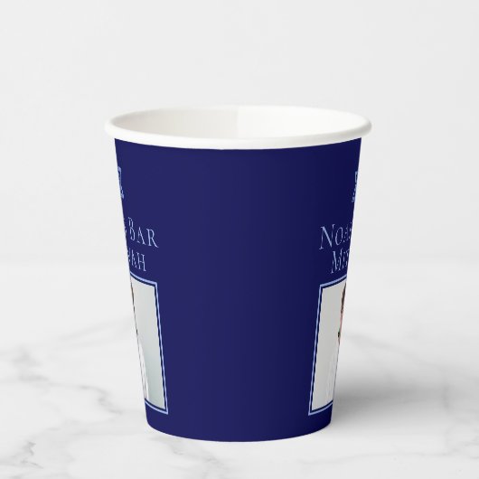 Royal Blue Bar Mitzvah Foto Star von David Party Pappbecher (Links)