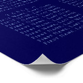 Royal Blue Bar Mitzvah Star der David Seating Char Poster (Ecke)