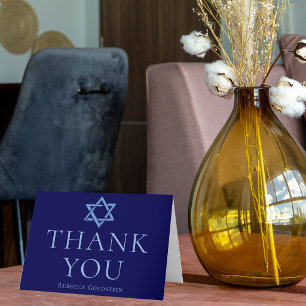 Royal Blue Bar Mitzvah Star von David Custom Dankeskarte
