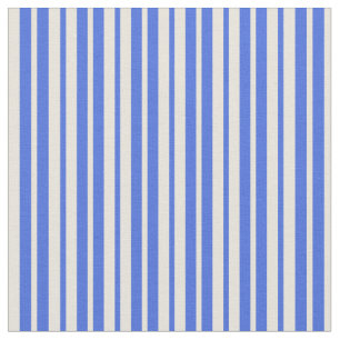 Royal Blue & Beige Farbstreifen/Linke Muster Stoff