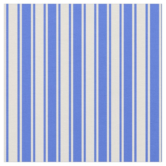 Royal Blue & Beige Lined Pattern Stoff (Nahaufnahme)