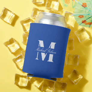 Royal Blue   Benutzerdefinierte Monogramm-Hochzeit Dosenkühler