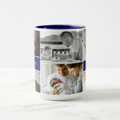 Royal Blue Best Vater je Foto Collage Daddy Tasse (Zentrum)